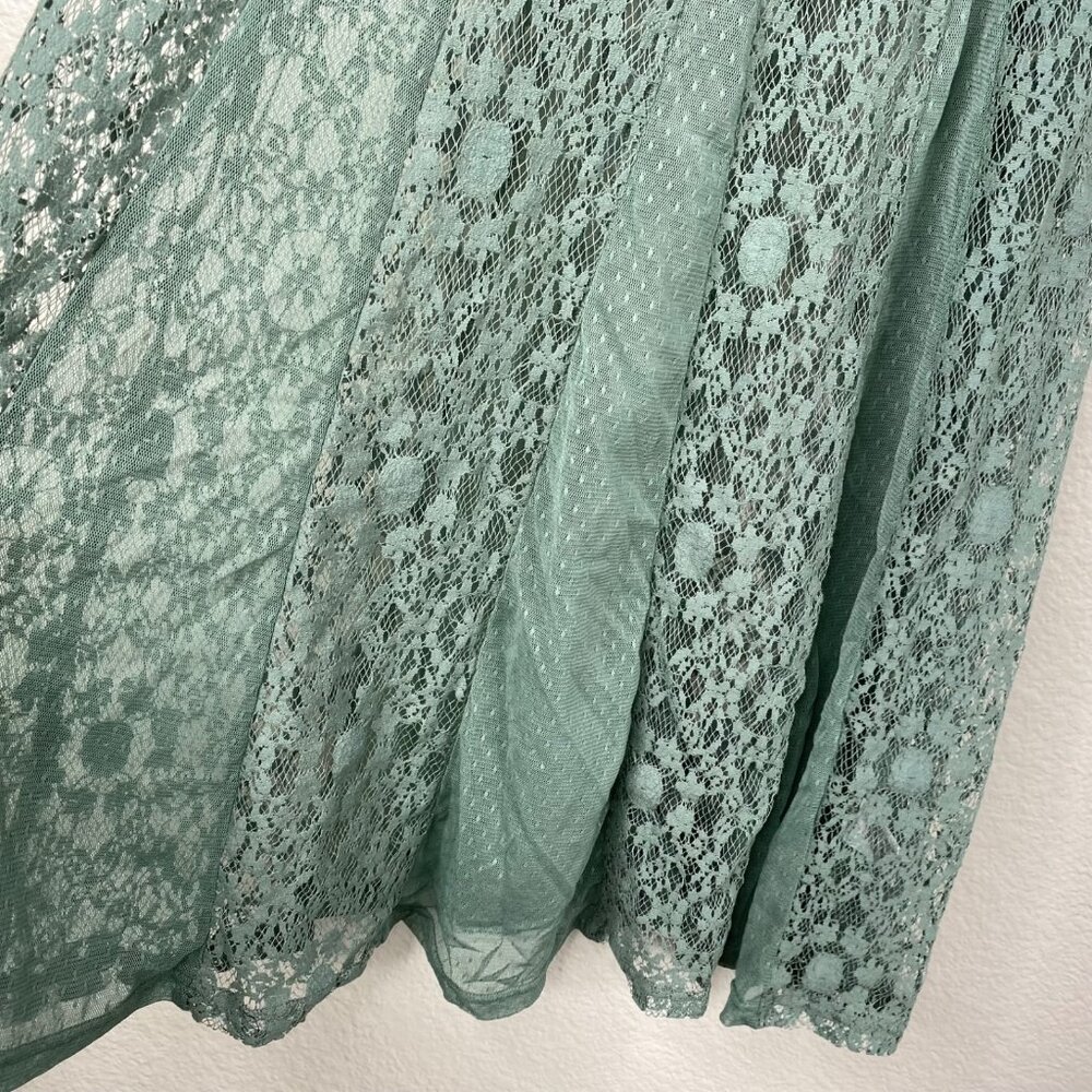 Artistic Works By Lu Top Sleeveless Semi Sheer Lace Green Sz S Whimsy Fairy NWT - Picture 8 of 11